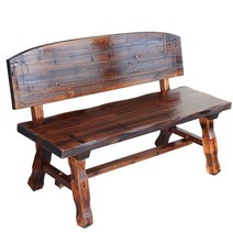 야외 원목 통나무 벤치 2인용 공원 의자 2인용 3인용, 두꺼운 스툴 120cm