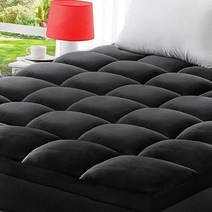 BedLuxury 트윈 XL 허리 통증용 쿨링 매트리스 토퍼 매우 두꺼운 매트리스 패드 커버 플러시 소프트 필로우탑 신축성 있는 딥 포켓 오버필드 다운 대체 충전재