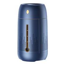 Fowod 저소음 무드등 가습기 USB 휴대용 1.2L가습기 사무용 탁상 차량용 가습기, 파란색