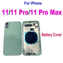 뒷판 교체 하우징 케이스 뒷면 수리 호환 IPhone 11/11Pro/ 11 Pro 용 전체 최대 후면 유리 배터리 커버 중간 프레임 섀시, 11 pro max green