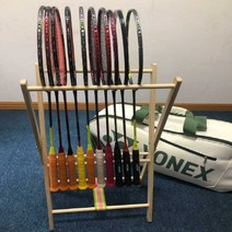 배드민턴 채 진열대 라켓 거치대 스탠드 정리 수납장 보관대, 우드-라켓스탠드-2개