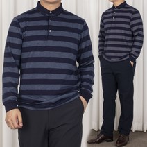 간절기 봄 가을 중년 남성 단가라 카라 긴팔 티셔츠