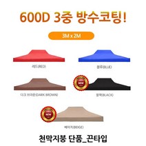 마루몰 캐노피 방수 천막 2X3지붕 단품 프레임X, 레드