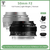 TTArtisan-50mm F2 풀 프레임 스탠다드 프라임 렌즈 후지필름 XF 캐논 M 소니 E 레이카 L 니콘 Z RF M43 마운트 카메라, M4/3_black