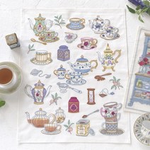 프랑스 자수 패키지 차모임에 어울리는 호비라호비레 원단 티타임3, 1개