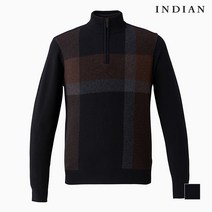 인디안 남성 체크 하프집업 MITBHVF9231