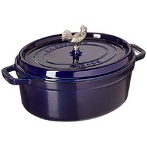 STAUB 주철 더치 오븐 5.75-qt Coq au Vin Cocotte 프랑스산 5-6인분 진한 파란색, 다크 블루