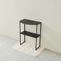 [리코디자인] 퓨어 600 철제 2단 선반콘솔, 블랙
