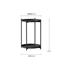 낮은침대 소파 트레이 테이블 61cm 높이 사이드 및 침대 스낵 거실 침실 작은 금속 엔드, 02 black
