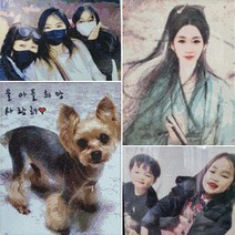국내 사진 보석 십자수 큐빅 비즈아트 도안 액자형 주문제작 DIY 명화 어린이 아이돌, 검정-45cmx45cm, 1개