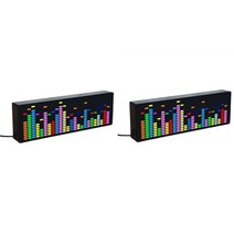 스펙트럼분석기 led 음악 음성 제어 리듬 조명 음성 센서 1624 rgb 시계 디스플레이가있는 대기 수준 표시기