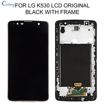 휴대폰 호환 액정수리 LCD교체 catteny stylus 2 plus display for lg k530 lcd 터치 스크린 디지타이저 어셈블리 교체 stylo 2 plus, 프레임이 있는 블랙 오리