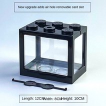 미니어항 2세대 분할 유형 stackable 데스크탑 소형 수족관 미니 수조 테이블, 검은색