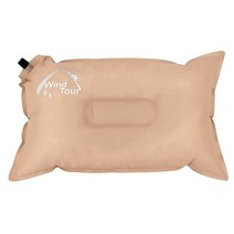 Wind Tour 배낭여행을 위한 공기 주입식 해먹 베개 하이킹 여행 비행기 캠핑용 편안한 경량 에어 베개(카키), 카키색 옷감