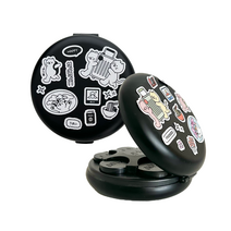 프렌디드 일본 동전 지갑 여행준비물 동글 3단 지갑 1+1 세트, 블랙+블랙(동글지갑)