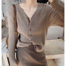 알리팡(Alipang) 여성 봄 가을 짧은가디건 여성가디건 브이넥 스웨터 니트류 가디건