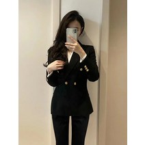 여자정장 대학생 신입사원 면접 인터뷰 봄과 가을 전문 정장 수트 자켓과 바지 오피스룩 금장단추