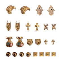 크록 자비츠 장식 악세사리 참 세트빈티지 골드 구두 매력 신발 장식 Corc 세트 상어 크리스탈 라인 석