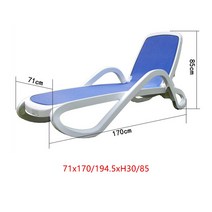 야외용 플라스틱 접이식 수영장 의자 선배드 라탄 조립식 티닝 눕는 누워쉬는 방수 비치 의자 빌라 안뜰 레저 데크 발코니 야외 복근 데크 침대 호텔 테라스 레저, 71x170194.5xh3085 다크 블루