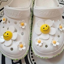 신발 악세서리 웃는 얼굴 꽃 악어 매력 액세서리 입체 해바라기 데이지 버클 diy, c1-8pcs