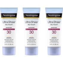 Neutrogena 울트라 쉬어 선스크린 로션 광범위한 스펙트럼 SPF 30 기름기없음 방수 옥시벤존 프리 논코메도제닉 89ml 3개, 1세트