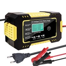 6A 12V 디지털 자동차 배터리 충전기 완전 자동 수리 자동차 오토바이 SUV Stea 배터리 충전기 12v 완전 자동, 04 Yellow EU Plug, Yellow EU Plug