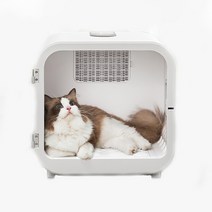 펫 드라이룸 고양이 강아지 드라이기 반려동물 모발 건조기 70L 냉난방 기능 자와서 살균, 흰색