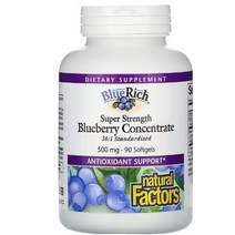 네추럴팩터스 36배농축 블루베리 캡슐 500mg 90정 안토시아닌 추출물 고함량, 90 소프트젤