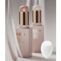 GLINT 스틱 하이라이터 에그 퍼프세트 (2종 택1) 스틱 하이라이터 에그 퍼프세트, 01 듀이 문 + 퍼프