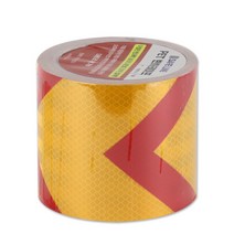 PET 반사테이프 반사 스티커 100mm X 10M 1개입, 황/적 화살표