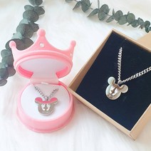 [1+1] 샤이니유 발도장미아방지목걸이 써지컬스틸 케이스증정, 원형 (목걸이) 45+3cm, 미키형 (목걸이) 45+3cm