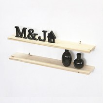 원목 벽선반 80x15cm 2개