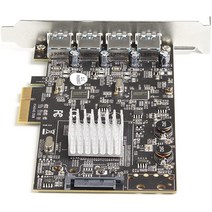 StarTech. com 4포트 USB PCIe 카드 - 3.2 Gen 2(10Gbps) 타입 A PCI 익스프레스 확장 컨트롤러 2개 포함 USB-A 4개 추가 어댑터 윈도우/맥