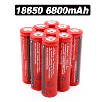 소형발전기 휴대용발전기 18650 배터리 3.7v 6800mah 충전식 liion 토치, 8개
