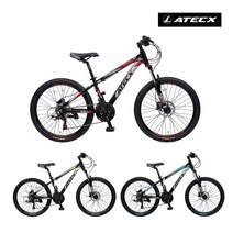 어린이 주니어 아동용 24인치 자전거 알루미늄 프레임 유압식 디스크 브레이크 시마노 21단 아텍스 컴포트 2400D, 24인치 (135cm~155cm), 블랙 레드