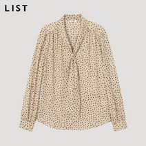 [리스트(LIST)] 도트 프린트 타이 블라우스_TWWBLM70030_LB