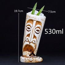 하와이 카페 머그컵 티키 bar poker tiki mug creative hawaii, 1개 530ml