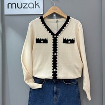 MUZAK(무자크) 브이넥 지그재그 니트 M7WKT17