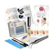 Eyelash Extensions Easy Volume Self-Use Complete Kit with Coating C-Curl Non-Irritating Glue Ek Scho