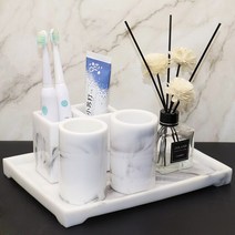 모조 옥 휴대용 비누 디스펜서 치약 홀더 욕실 액세서리 세트 입 컵 보관 트레이 수지 목욕 용품, [01] White 5pcs A