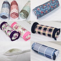 국산 옛날베개 모음 원형 부모님 할머니 펜션 베개 커버, 베개커버_체크