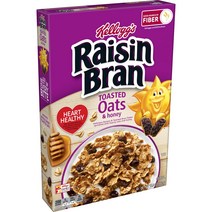 켈로그 레이진 브랜 토스티드 귀리 & 허니 맛 시리얼, 1개, 442g