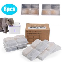 고양이 급수기 애완 물통 물 분수 광장 필터 코코넛 활성탄 동 교체 2L 디스펜서 6 개, [01] 6피스