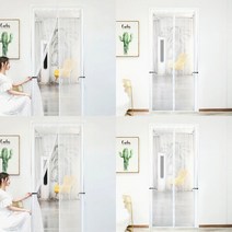 HY 현관문용 자석 도어 모기장 100X200CM 화이트 현관문모기장 모기망