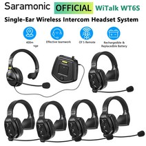 아이돌마이크 핀마이크 방송용마이크 Saramonic WiTalk WT6S 전이중 통신 무선 인터콤 헤드셋 시스템 해양 보트 축구 코치 마이크