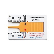 0-20mm 자동차 타이어 트레드 깊이 게이지 버니어 캘리퍼스 오토바이 캐러밴 트레일러 두께 측정 도구, 01 yellow