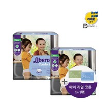 리베로 기저귀 컴포트 밴드형 7단계 38매 2팩+생리대 2팩