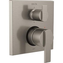Delta 수전 T24967-SS 스테인레스 아라 앵귤러 모던 모니터 14 시리즈 밸브 트림 6가지 설정 통합 다이버터 포함, Stainless, Diverter Only