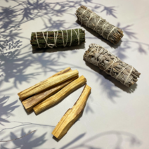 Y&L 팔로산토 스머지 스틱 선물세트 스머징 인센스 스틱 향 피우기 실내 디퓨저 집들이 선물, 추가상품: 스머지스틱용 도자기 트레이