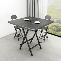 접이식 식탁 테이블 가정 원룸 자취생 밥상 테이블 휴대용 야외 가성비 저렴한 사각 테이블, 테이블(80x74) 의자 2개